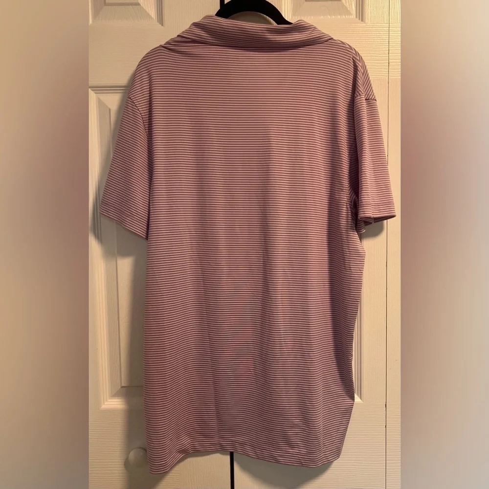 J. Crew Factory Purple and White Performance Polo